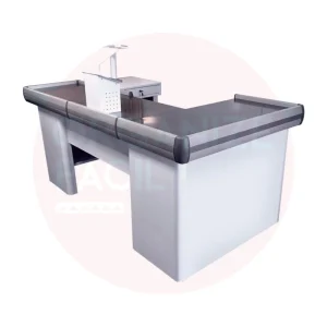 Balcão Check-out em L - Cinza