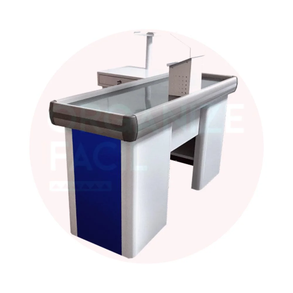 Balcão Check-out - Azul/Branco