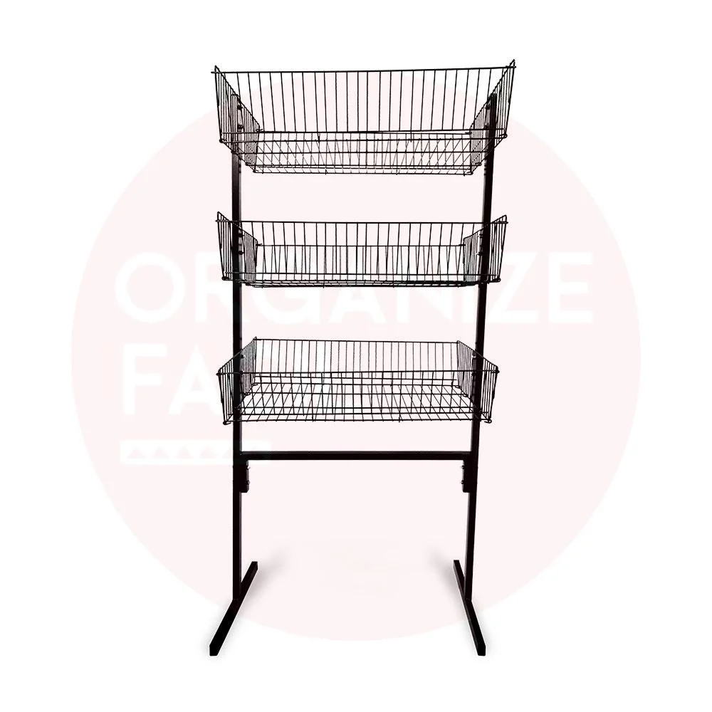 Expositor de Chão Aramado - 3 Cestos