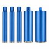 Jogo Kit 5 Serra Copo Diamantada 3x 56mmX450mm 1x 83mmX450mm 1x 108mmX450mm Rosca 1.1/4 Perfuratriz