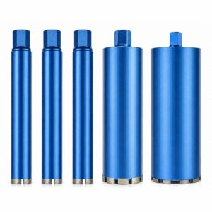 Jogo Kit 5 Serra Copo Diamantada 3x 56mmX450mm 1x 83mmX450mm 1x 108mmX450mm Rosca 1.1/4 Perfuratriz