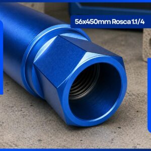 Serra Copo Diamantada Profissional para Perfuratriz 56mm X 450mm Rosca 1.1/4