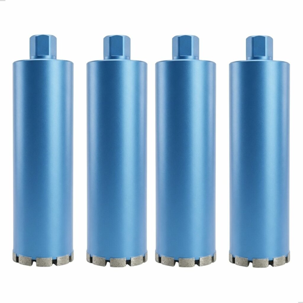 Kit 4 Serras Copo Diamantado 83mm x 450mm rosca 1.1/4