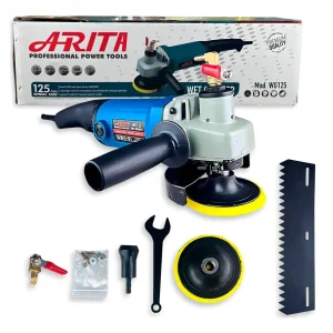 Politriz Lixadeira Para Mármore Úmida 1200w Arita Cor Azul