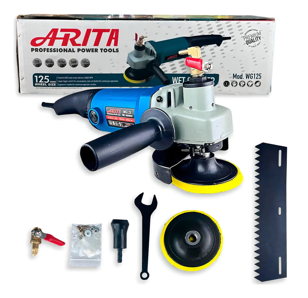 Politriz Lixadeira Para Mármore Úmida 1200w Arita Cor Azul